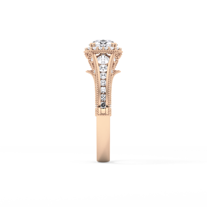 Emerald Solitaire Lab Grown Diamond Engagement Ring
