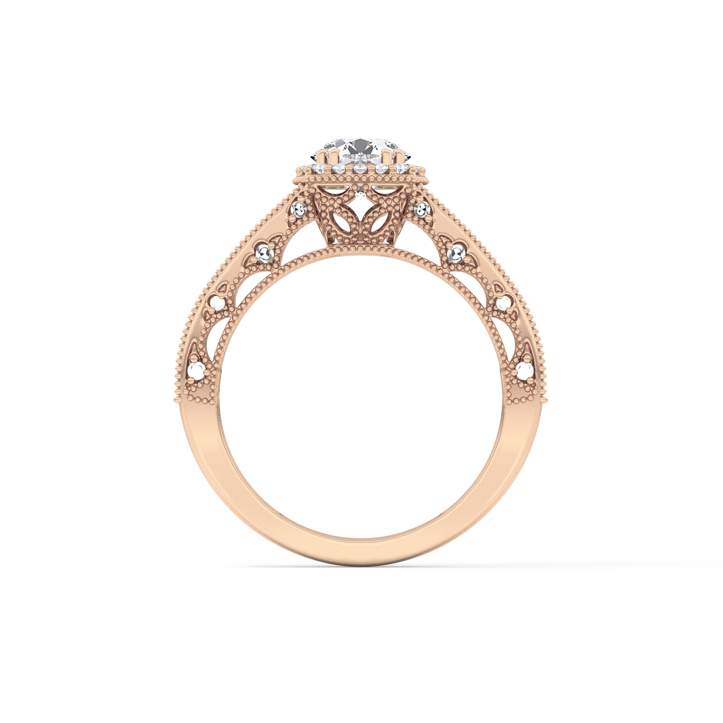 Emerald Solitaire Lab Grown Diamond Engagement Ring