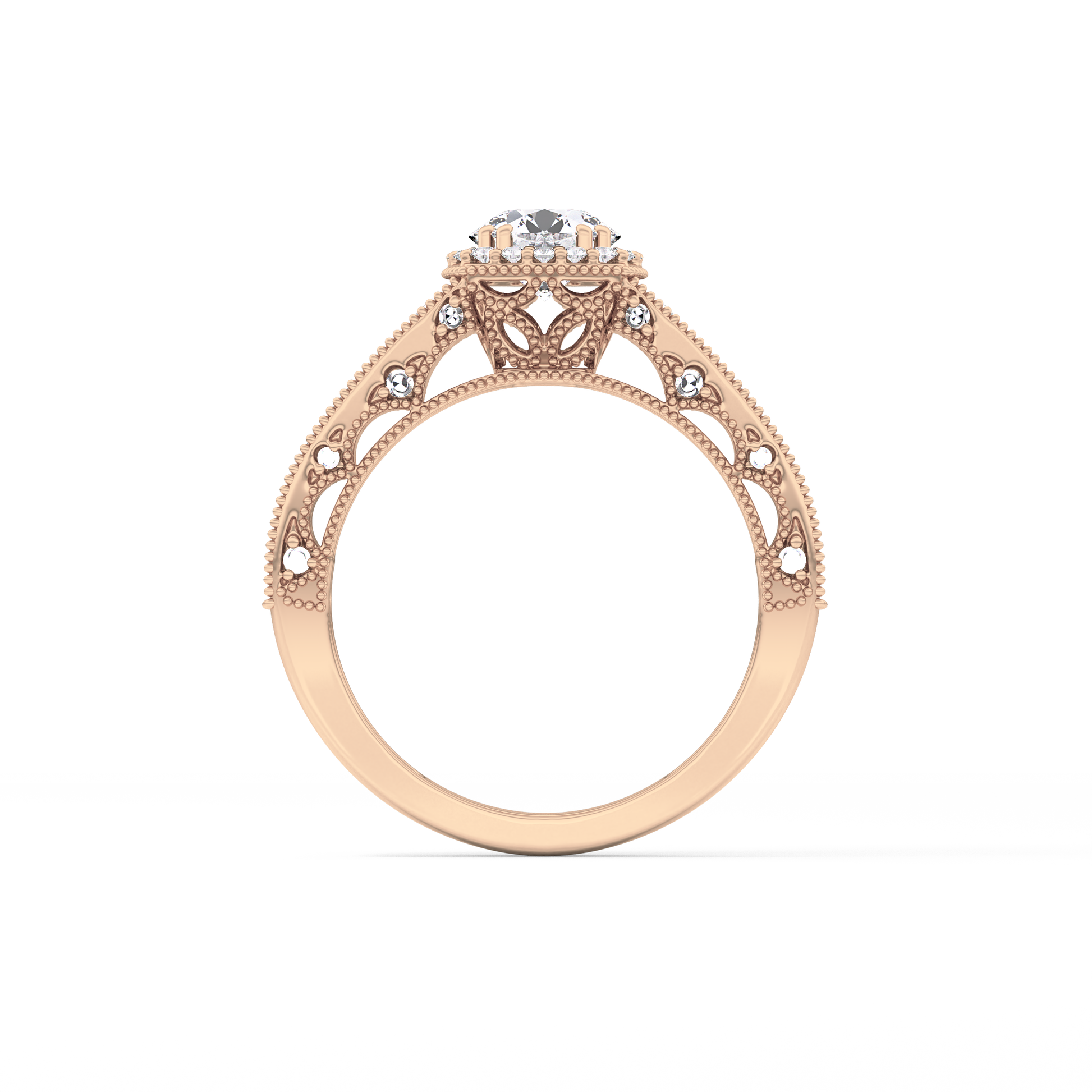 Emerald Solitaire Lab Grown Diamond Engagement Ring