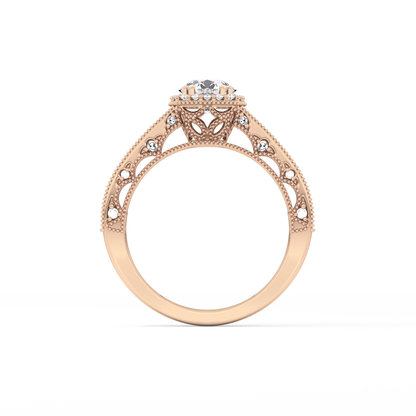 Emerald Solitaire Lab Grown Diamond Engagement Ring
