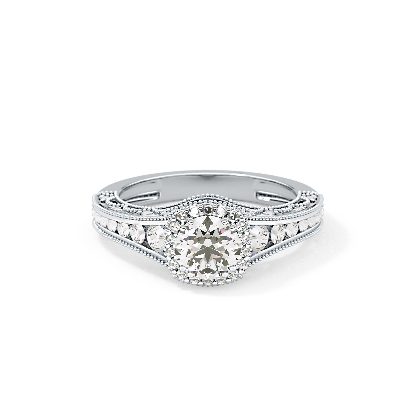Emerald Solitaire Lab Grown Diamond Engagement Ring
