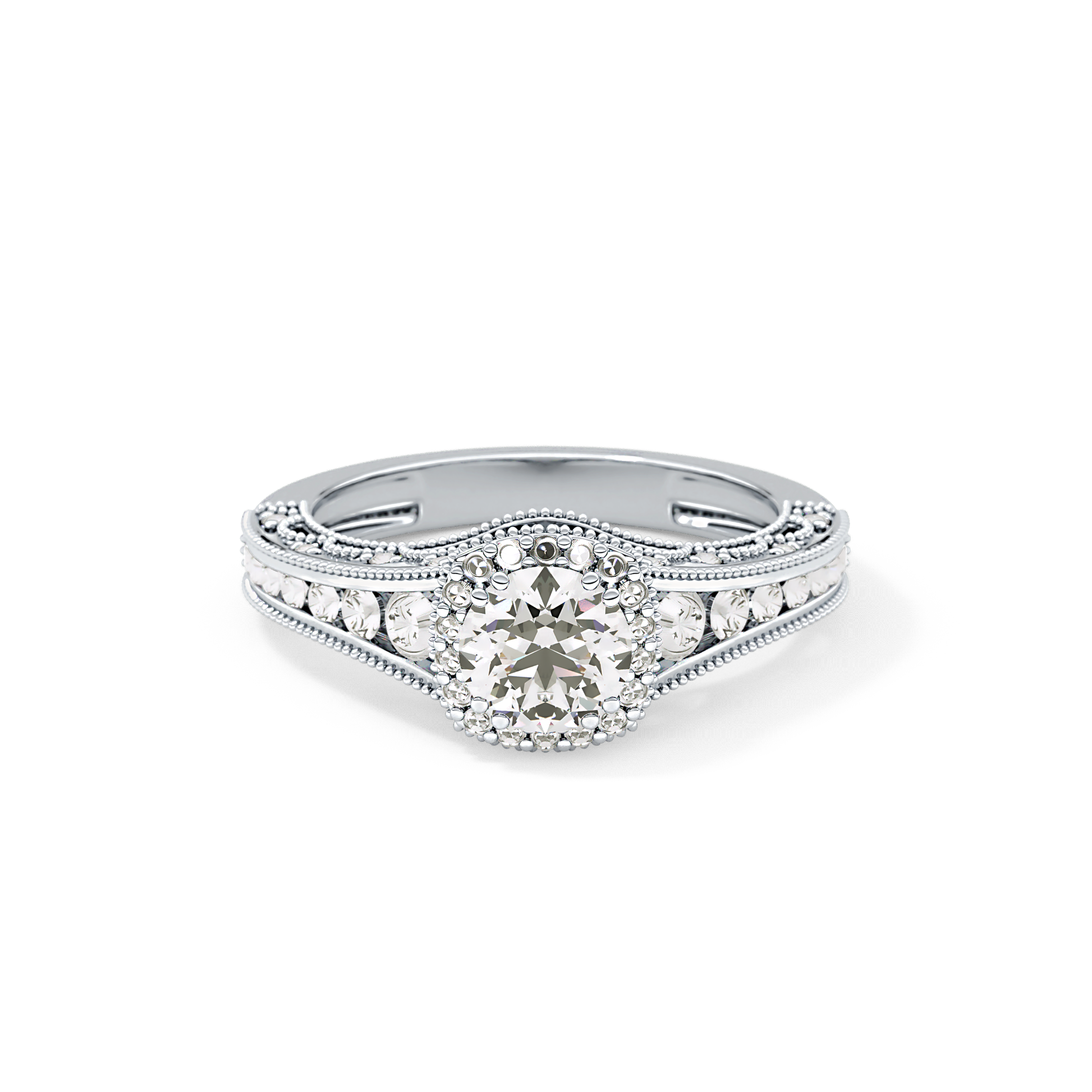Emerald Solitaire Lab Grown Diamond Engagement Ring