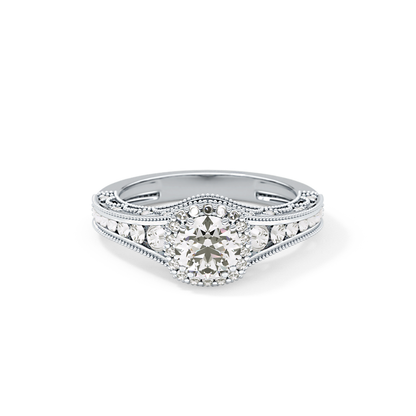 Emerald Solitaire Lab Grown Diamond Engagement Ring