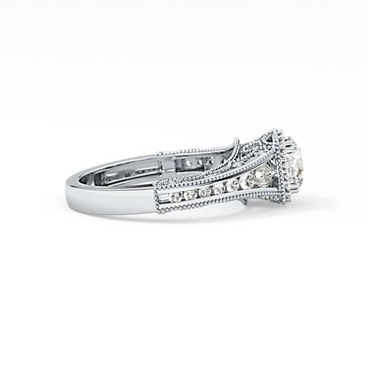 Emerald Solitaire Lab Grown Diamond Engagement Ring