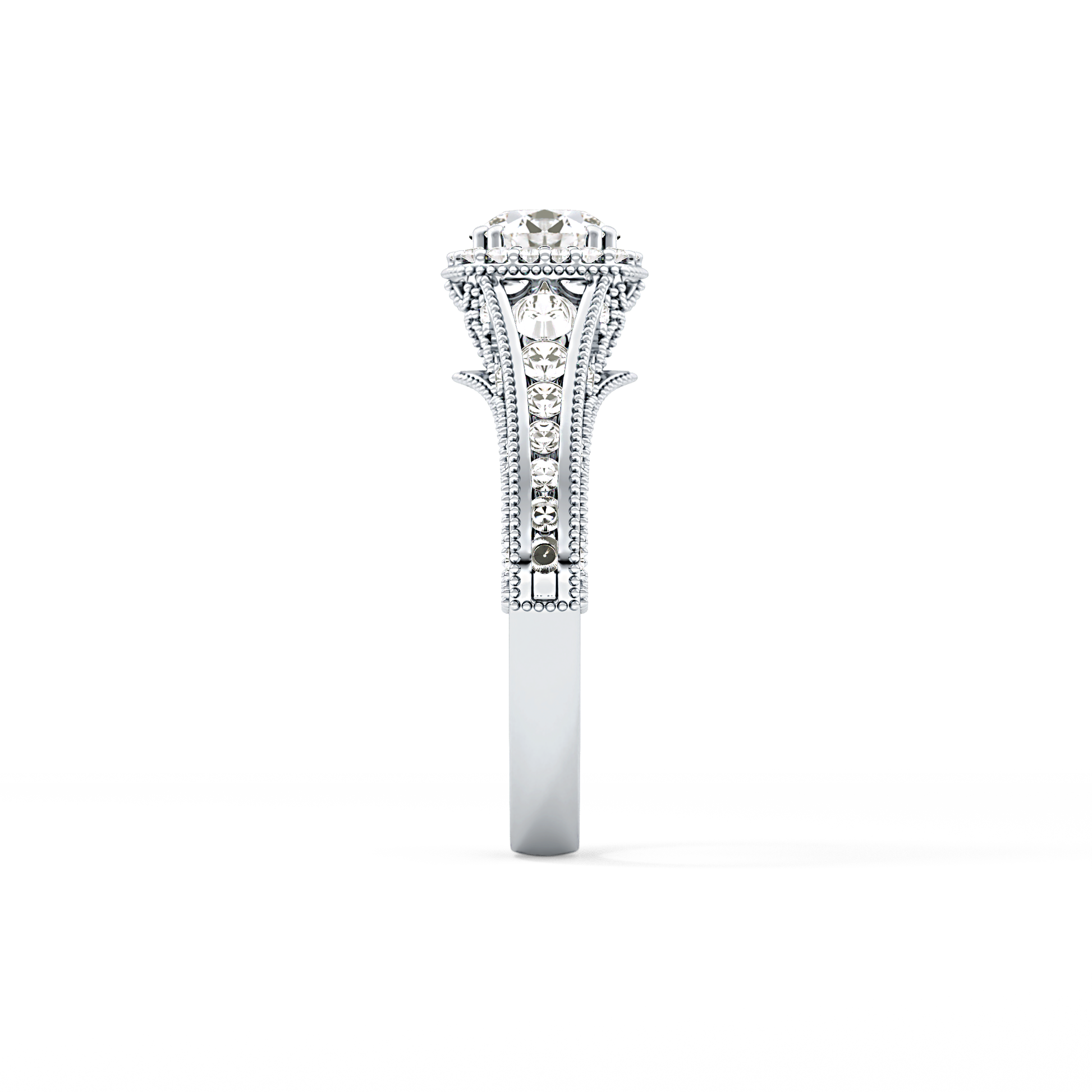 Emerald Solitaire Lab Grown Diamond Engagement Ring