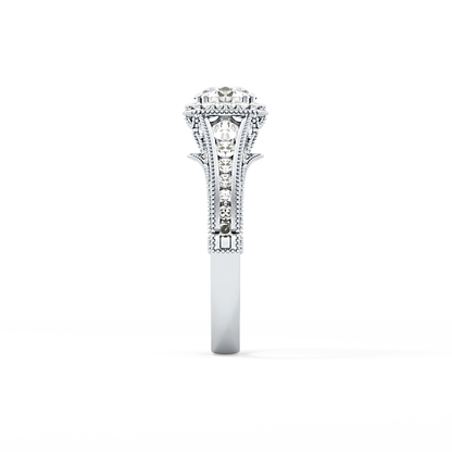 Emerald Solitaire Lab Grown Diamond Engagement Ring