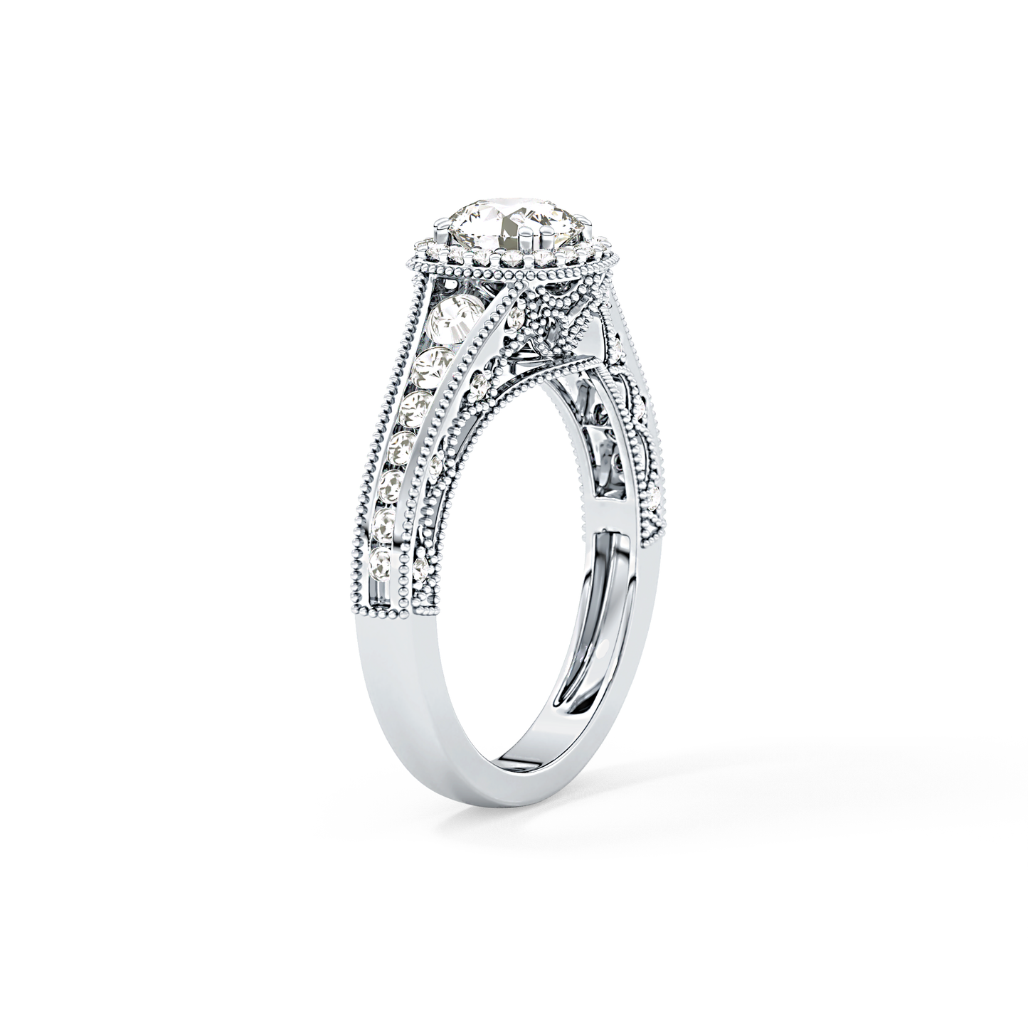 Emerald Solitaire Lab Grown Diamond Engagement Ring