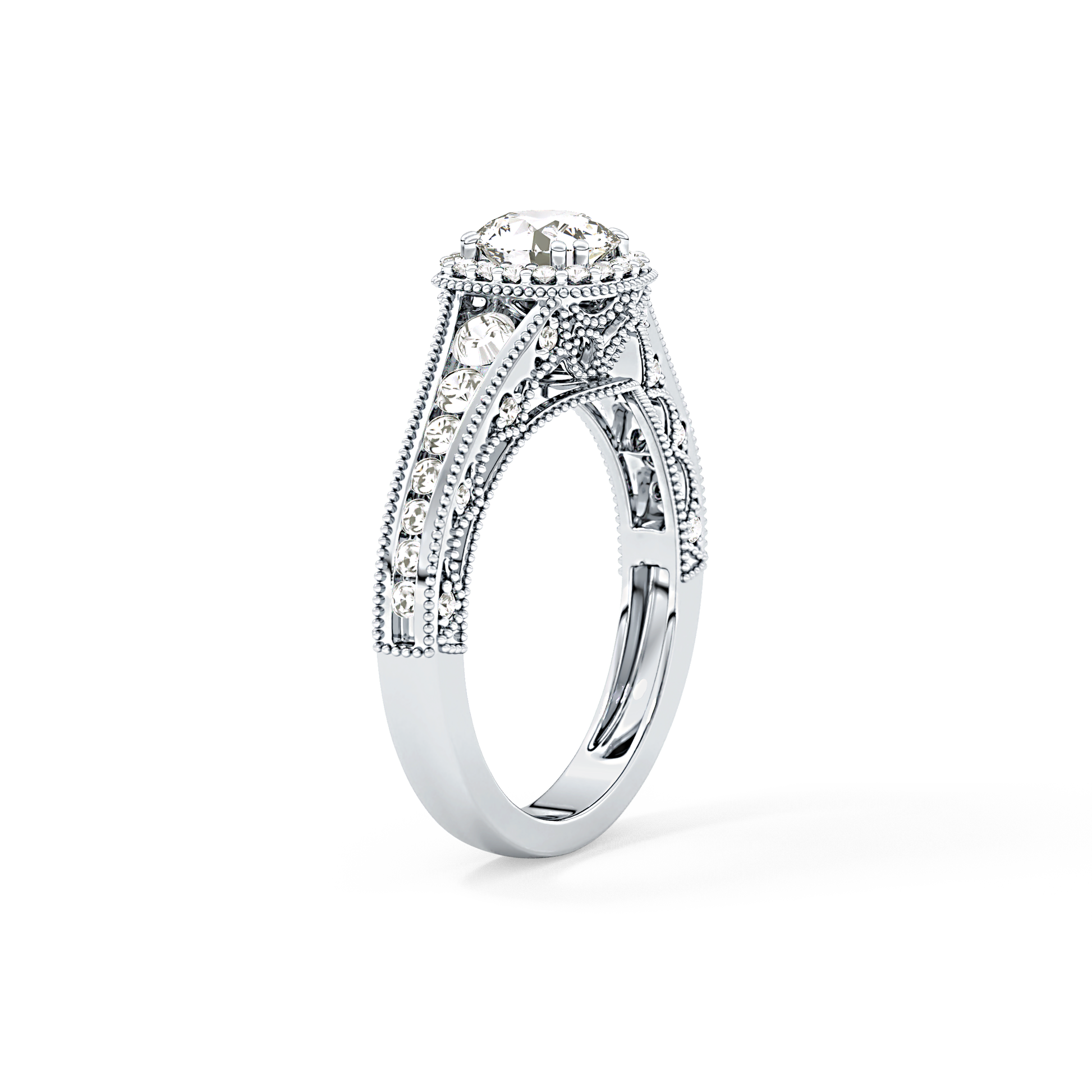 Emerald Solitaire Lab Grown Diamond Engagement Ring