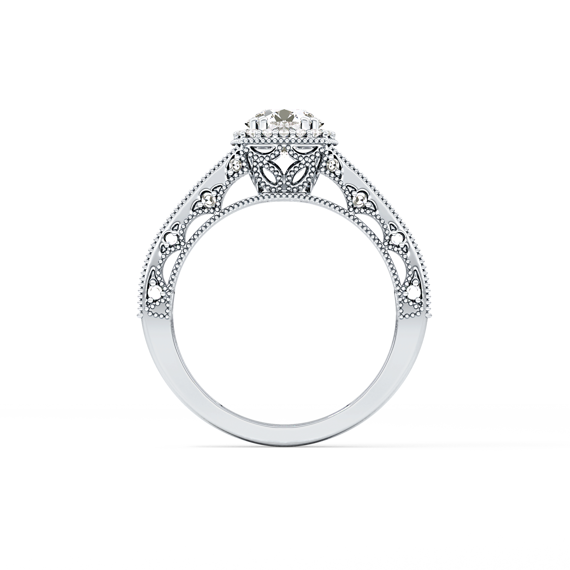 Emerald Solitaire Lab Grown Diamond Engagement Ring