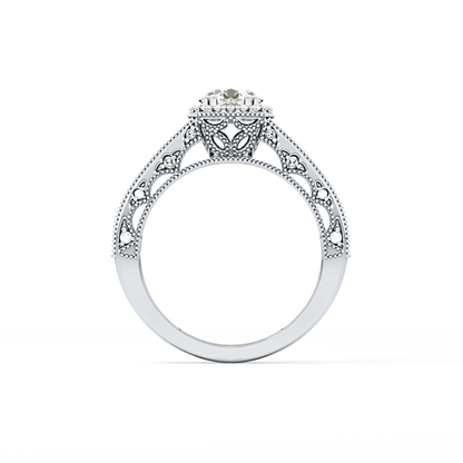 Emerald Solitaire Lab Grown Diamond Engagement Ring