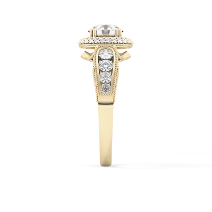 Round Halo & Pave Lab Grown Diamond Engagement Ring