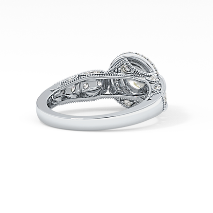 Round Halo & Pave Lab Grown Diamond Engagement Ring