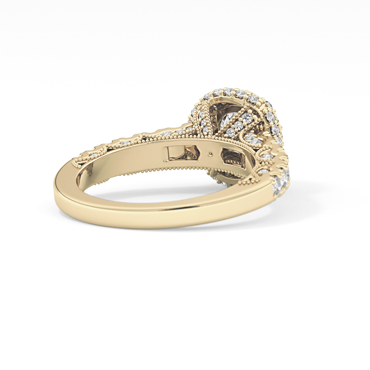 Round Halo & Pave Lab Grown Diamond Engagement Ring