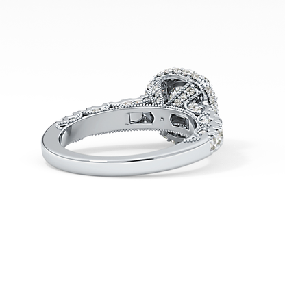Round Halo & Pave Lab Grown Diamond Engagement Ring