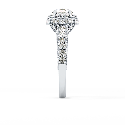 Round Halo & Pave Lab Grown Diamond Engagement Ring