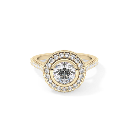 Round Halo & Pave Lab Grown Diamond Engagement Ring