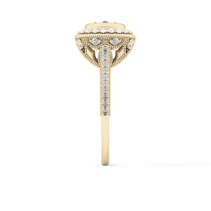 Round Halo & Pave Lab Grown Diamond Engagement Ring