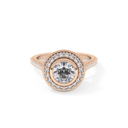 Round Halo & Pave Lab Grown Diamond Engagement Ring