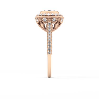 Round Halo & Pave Lab Grown Diamond Engagement Ring
