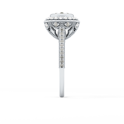 Round Halo & Pave Lab Grown Diamond Engagement Ring