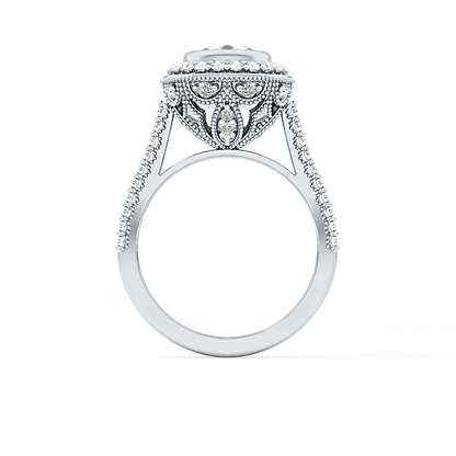 Round Halo & Pave Lab Grown Diamond Engagement Ring