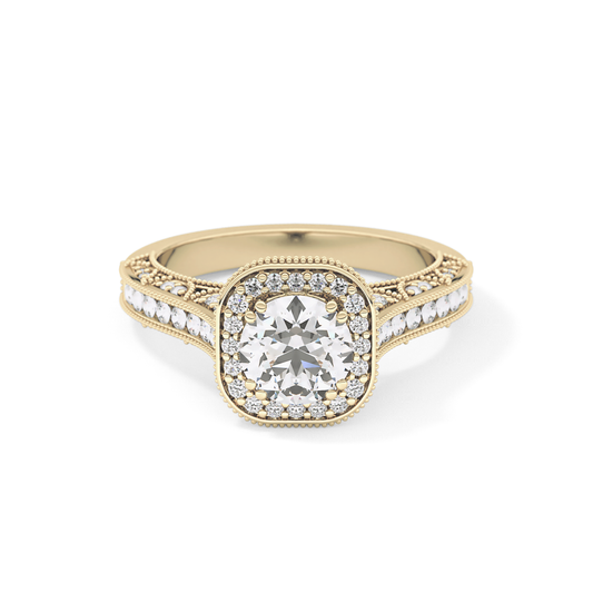 Round Halo & Pave Lab Grown Diamond Engagement Ring