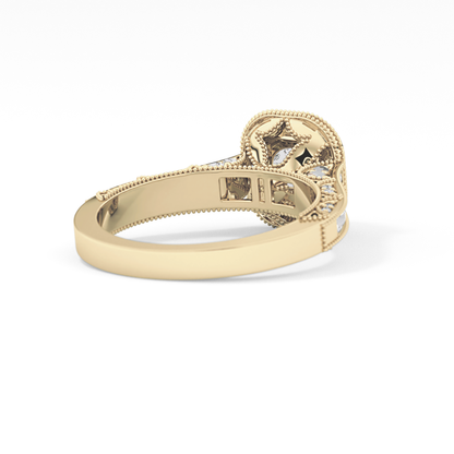 Round Halo & Pave Lab Grown Diamond Engagement Ring