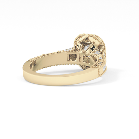 Round Halo & Pave Lab Grown Diamond Engagement Ring
