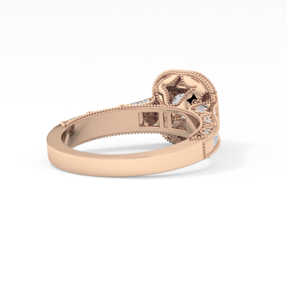 Round Halo & Pave Lab Grown Diamond Engagement Ring