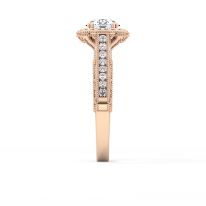 Round Halo & Pave Lab Grown Diamond Engagement Ring