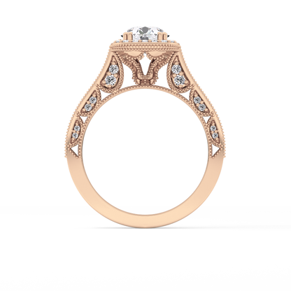 Round Halo & Pave Lab Grown Diamond Engagement Ring