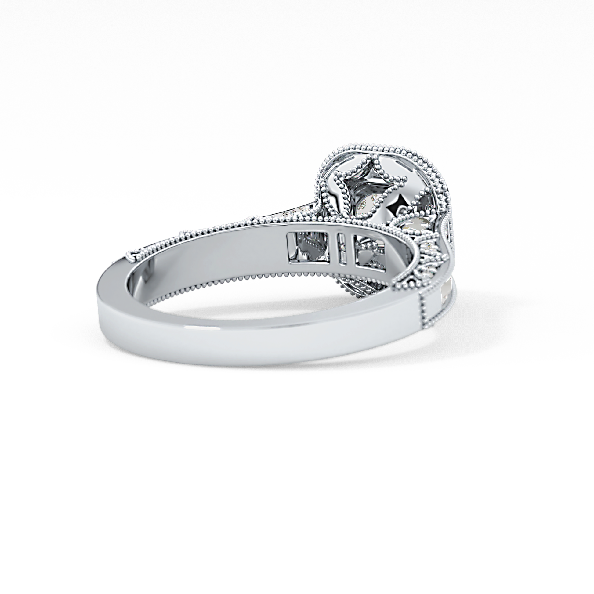 Round Halo & Pave Lab Grown Diamond Engagement Ring