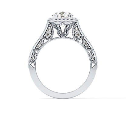 Round Halo & Pave Lab Grown Diamond Engagement Ring