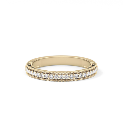Half Eternity Wedding Band with 0.17 TCW Round Cut Moissanite – Yellow, White, or Rose Gold