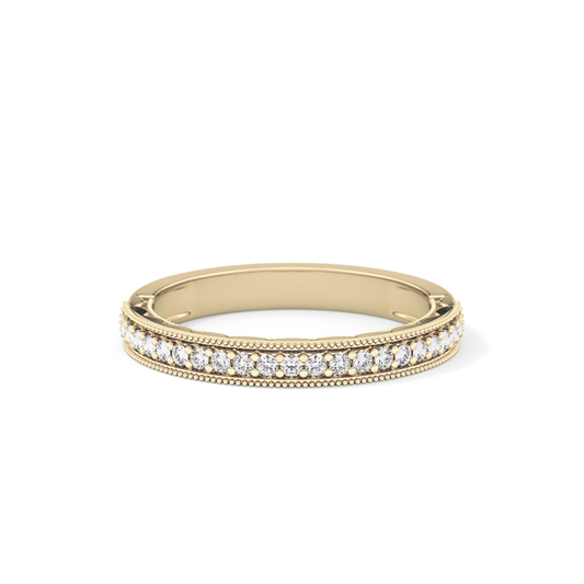 Half Eternity Wedding Band with 0.17 TCW Round Cut Moissanite – Yellow, White, or Rose Gold