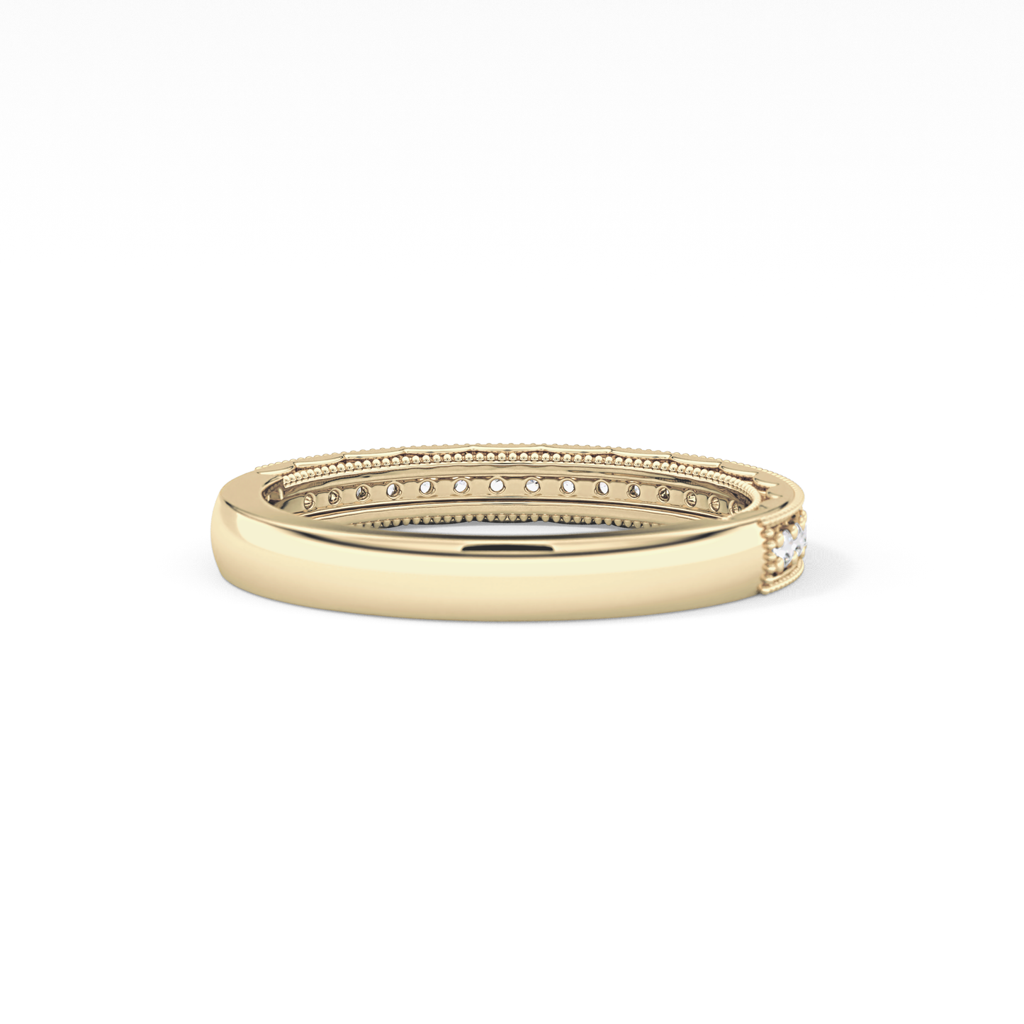 Half Eternity Wedding Band with 0.17 TCW Round Cut Moissanite – Yellow, White, or Rose Gold