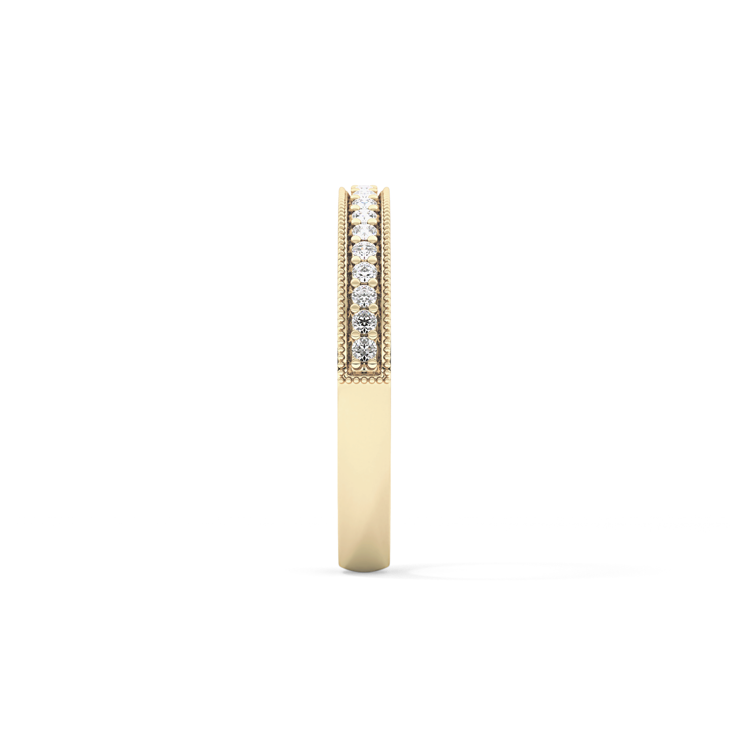 Half Eternity Wedding Band with 0.17 TCW Round Cut Moissanite – Yellow, White, or Rose Gold