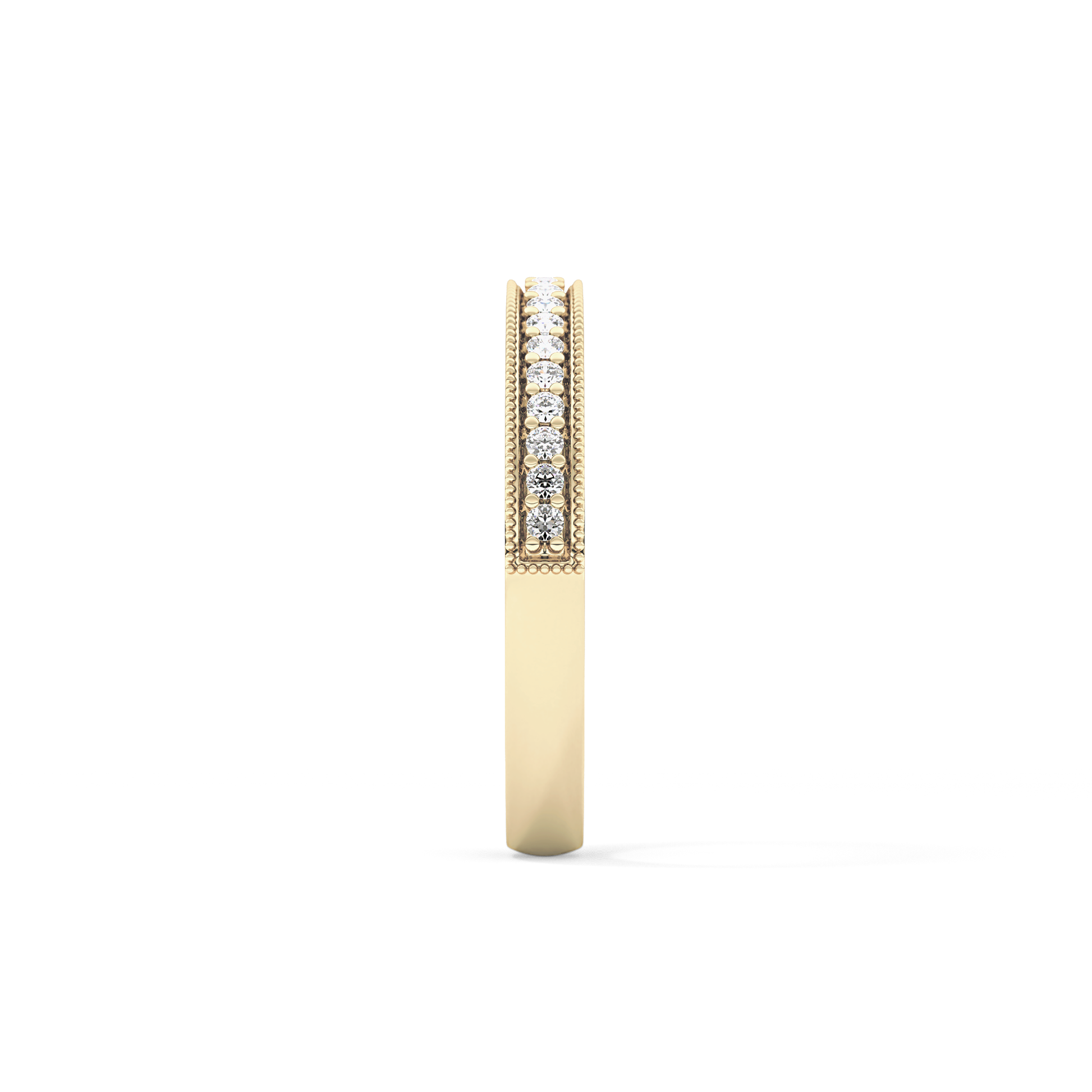 Half Eternity Wedding Band with 0.17 TCW Round Cut Moissanite – Yellow, White, or Rose Gold
