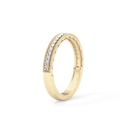 Half Eternity Wedding Band with 0.17 TCW Round Cut Moissanite – Yellow, White, or Rose Gold