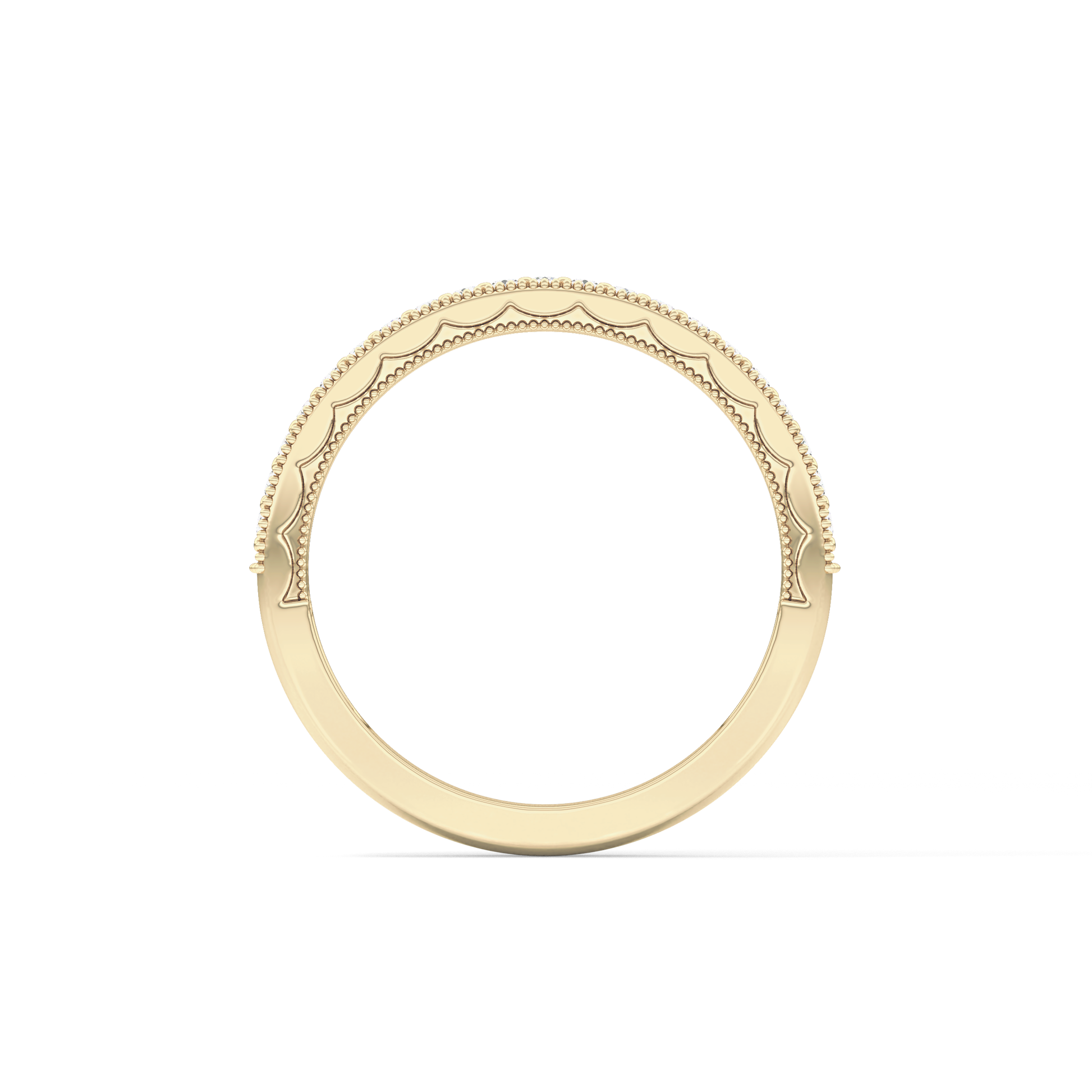 Half Eternity Wedding Band with 0.17 TCW Round Cut Moissanite – Yellow, White, or Rose Gold