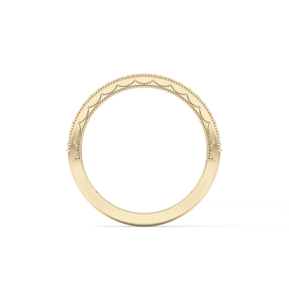 Half Eternity Wedding Band with 0.17 TCW Round Cut Moissanite – Yellow, White, or Rose Gold
