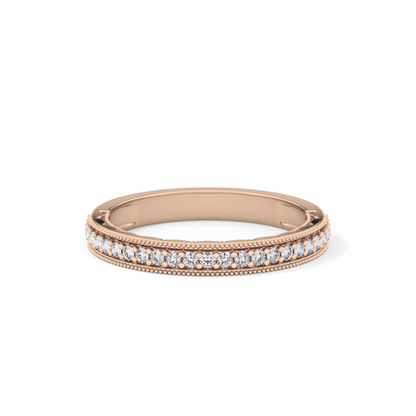 Half Eternity Wedding Band with 0.17 TCW Round Cut Moissanite – Yellow, White, or Rose Gold