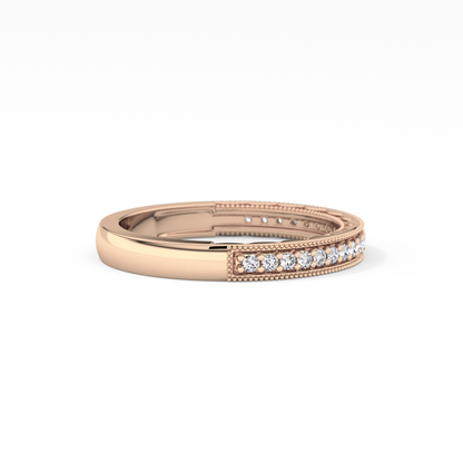 Half Eternity Wedding Band with 0.17 TCW Round Cut Moissanite – Yellow, White, or Rose Gold
