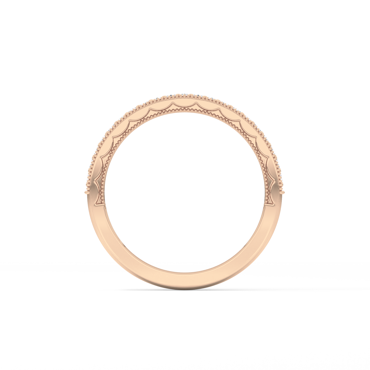 Half Eternity Wedding Band with 0.17 TCW Round Cut Moissanite – Yellow, White, or Rose Gold