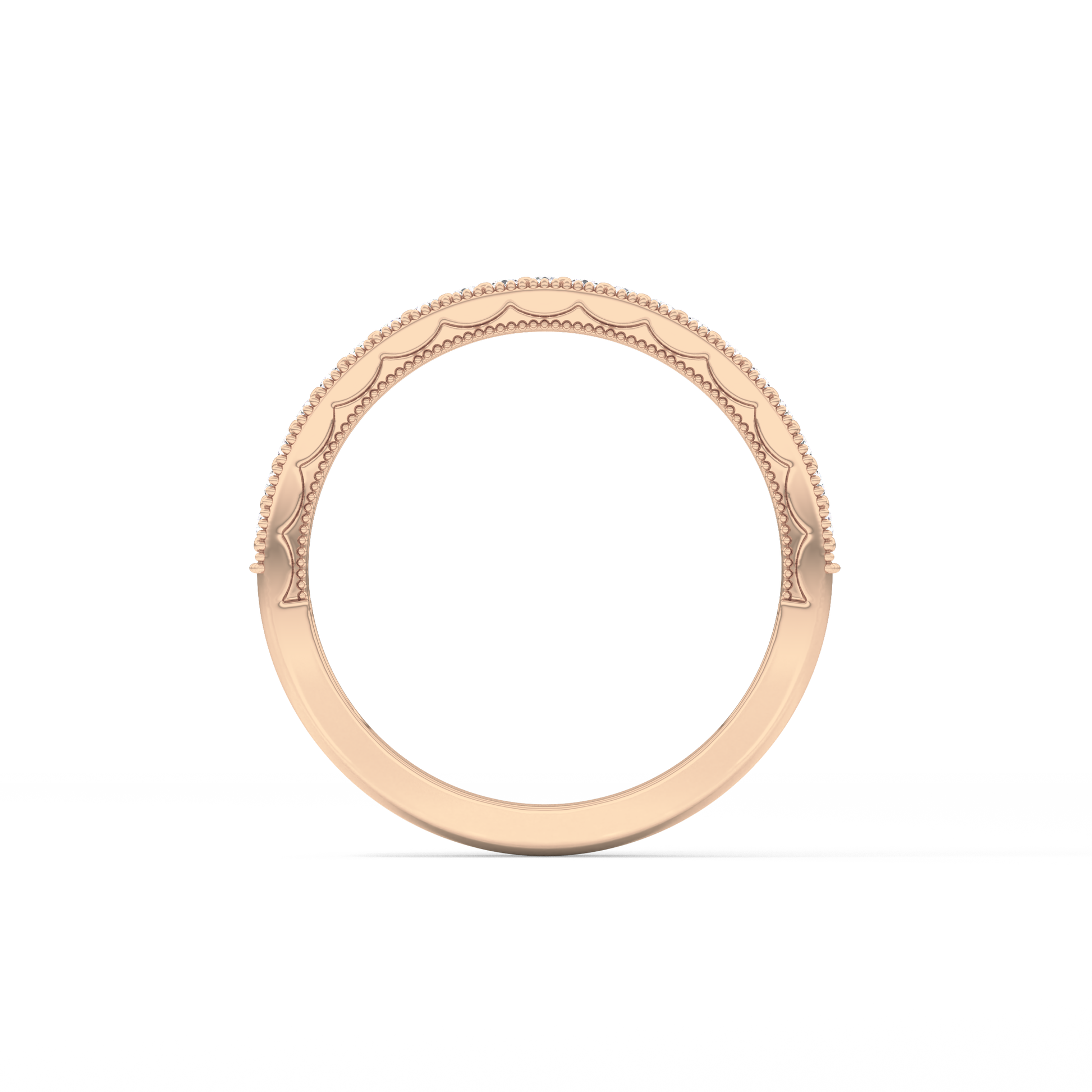Half Eternity Wedding Band with 0.17 TCW Round Cut Moissanite – Yellow, White, or Rose Gold