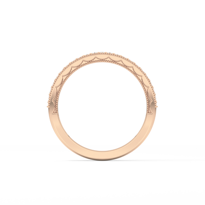 Half Eternity Wedding Band with 0.17 TCW Round Cut Moissanite – Yellow, White, or Rose Gold