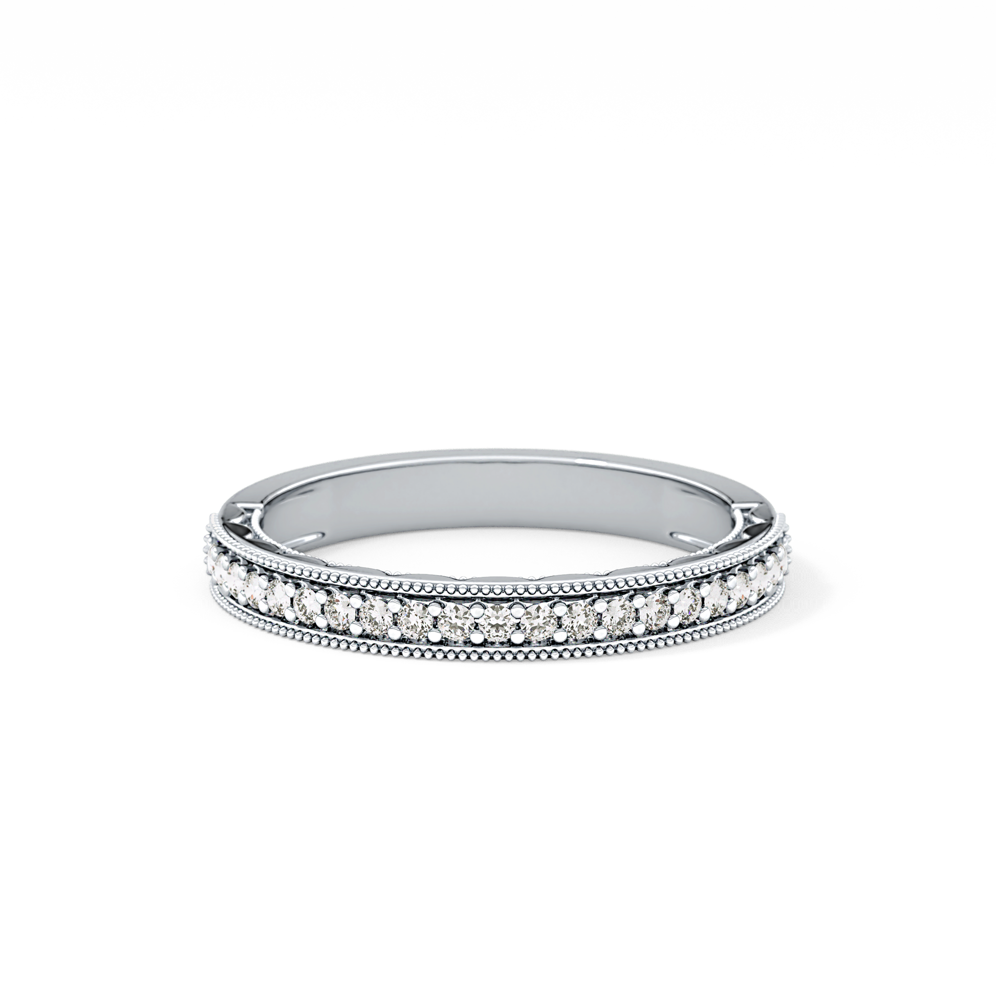 Half Eternity Wedding Band with 0.17 TCW Round Cut Moissanite – Yellow, White, or Rose Gold