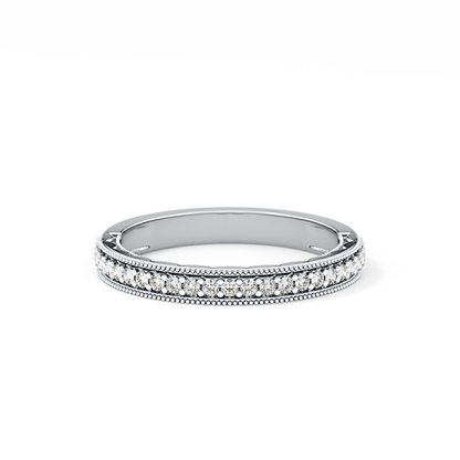Half Eternity Wedding Band with 0.17 TCW Round Cut Moissanite – Yellow, White, or Rose Gold
