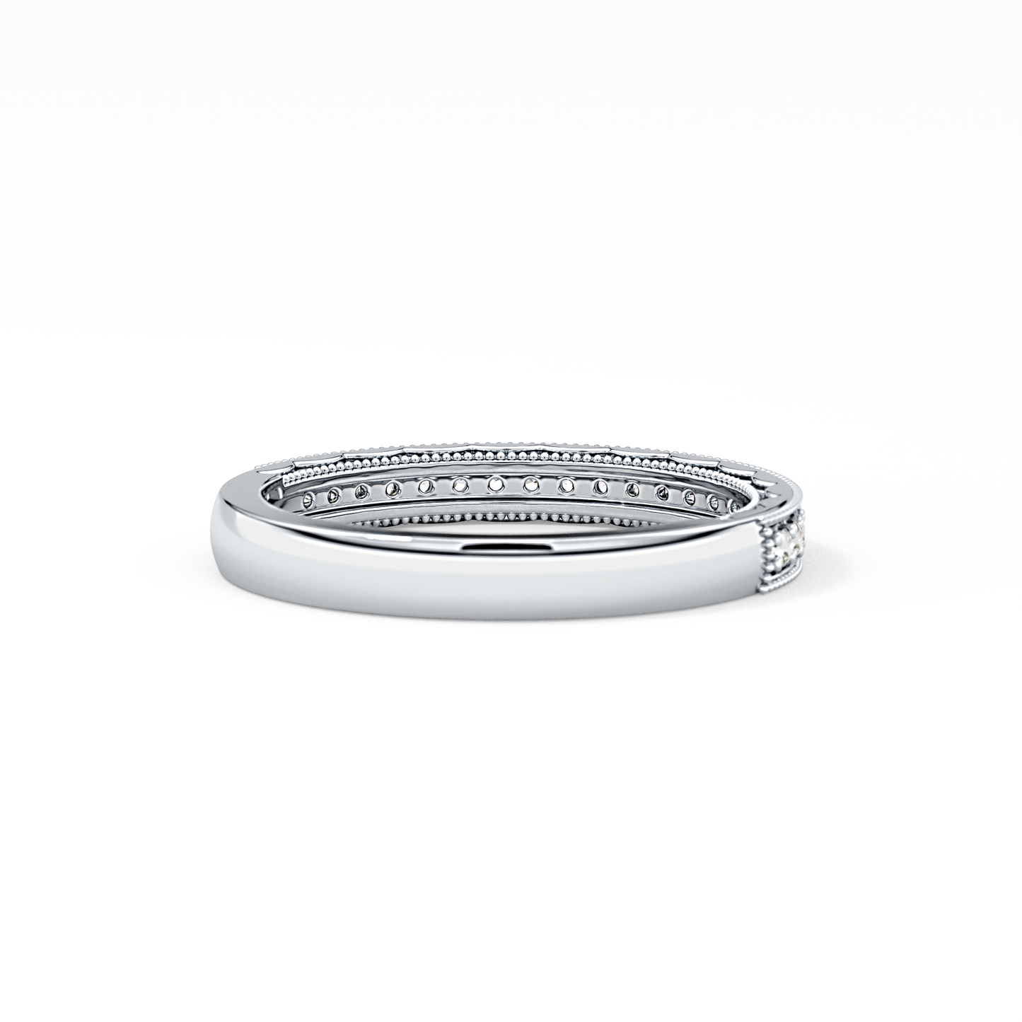 Half Eternity Wedding Band with 0.17 TCW Round Cut Moissanite – Yellow, White, or Rose Gold