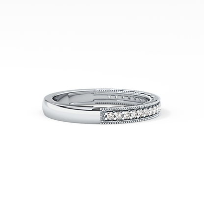 Half Eternity Wedding Band with 0.17 TCW Round Cut Moissanite – Yellow, White, or Rose Gold